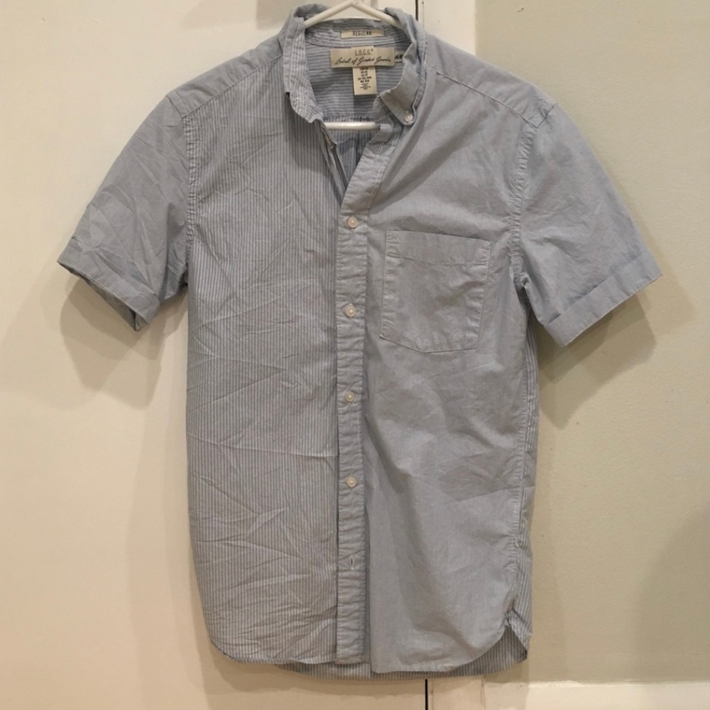 H&M, blue button-up casual shirt